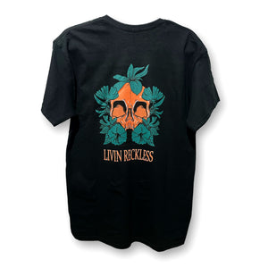 Livin Reckless Flower Skull T-Shirt